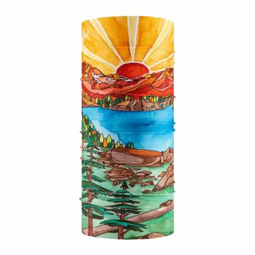 Bandană tubulară multifunctională BUFF ORIGINAL ECOSTRETCH BANFF 202 · Portocaliu / Albastru / Verde 