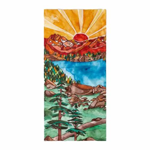 Bandană tubulară multifunctională BUFF ORIGINAL ECOSTRETCH BANFF 202 · Portocaliu / Albastru / Verde 