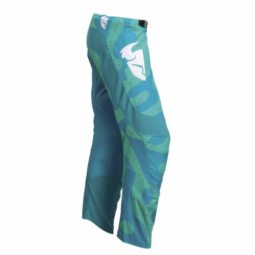 Pantaloni Enduro – Cross Damă THOR SECTOR DISGUISE 2023 · Albastru / Verde 