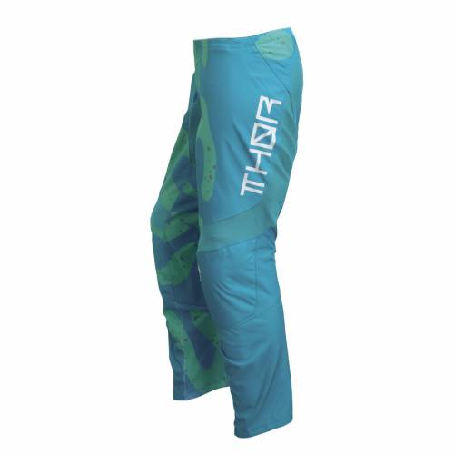 Pantaloni Enduro – Cross Damă THOR SECTOR DISGUISE 2023 · Albastru / Verde 
