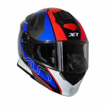 Cască Moto Flip-Up JET RUMBLE Lithium · Albastru / Roșu / Negru