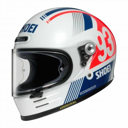 Cască Moto Integrală SHOEI GLAMSTER MM93 RETRO TC-10 · Alb / Albastru / Roșu