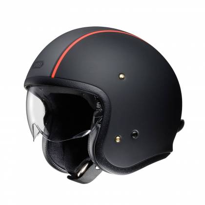 Cască Moto Open-Face SHOEI J.O CARBURETTOR TC-8 · Negru Mat / Gri / Roșu