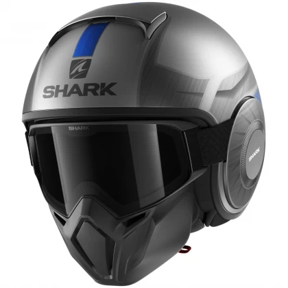 Cască Moto Open Face SHARK STREET DRAK TRIBUTE RM MAT · Gri / Albastru