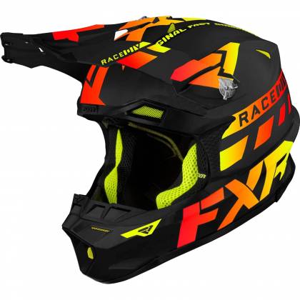 Cască Enduro - Cross - Snowmobil FXR RACING BLADE RACE DIV · Negru Mat / Portocaliu / Galben-Fluo 