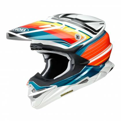 Cască Enduro Off-Road SHOEI VFX-WR Pinnacle TC-8 · Albastru / Portocaliu / Alb