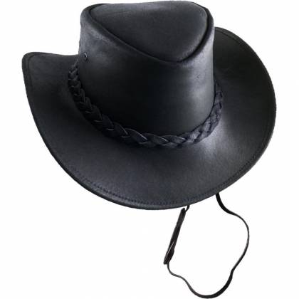 Pălărie Cowboy din Piele Naturală WILD WEST LH22970 · Negru 