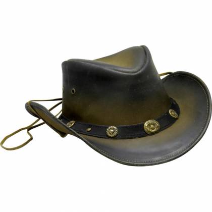 Pălărie Cowboy din Piele Naturală WILD WEST LH22990 · Maro