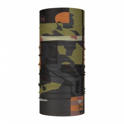 Bandană tubulară multifunctională BUFF COOLNET UV+ RETRO MULTI · Verde / Gri