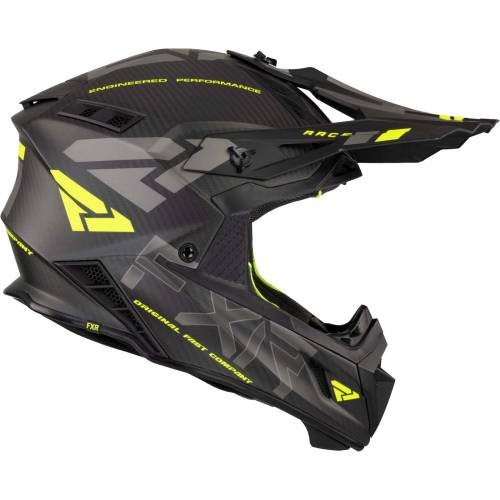 Cască Enduro - Cross - Snowmobil FXR RACING HELIUM CARBON W / D-RING · Negru / Verde-Flou 