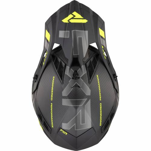 Cască Enduro - Cross - Snowmobil FXR RACING HELIUM CARBON W / D-RING · Negru / Verde-Flou 