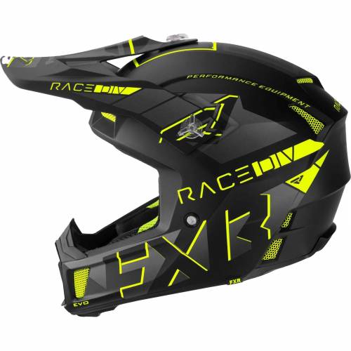 Cască Enduro - Cross - Snowmobil FXR RACING CLUTCH EVO 2023 · Negru / Galben-Fluo 