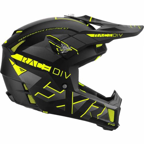 Cască Enduro - Cross - Snowmobil FXR RACING CLUTCH EVO 2023 · Negru / Galben-Fluo 