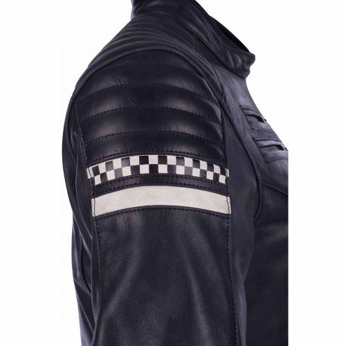 Geacă Moto din Piele SEGURA FUNKY SPEED · Negru / Alb 