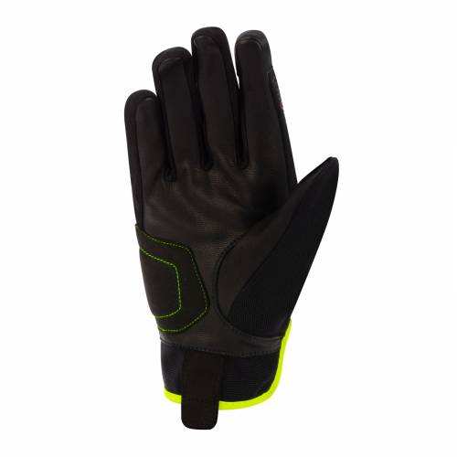 Mănuși Moto din Piele & Textil BERING FLETCHER EVO · Negru / Verde-Fluo 