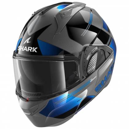 Cască Moto Modulară SHARK EVO GT TEKLINE · Gri / Negru / Albastru