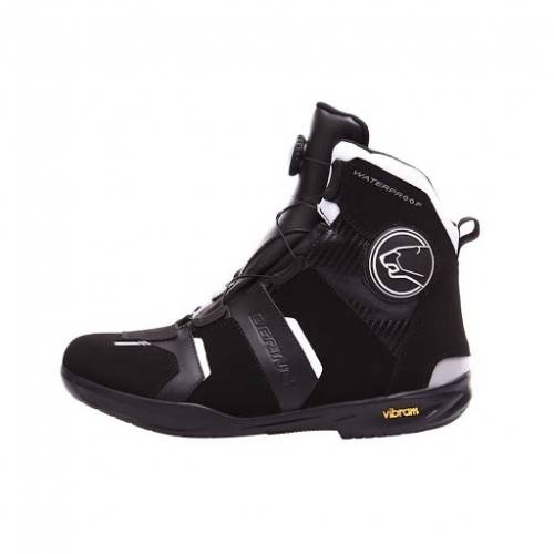 Ghete Moto din Piele & Textil BERING BRONX · Negru / Alb