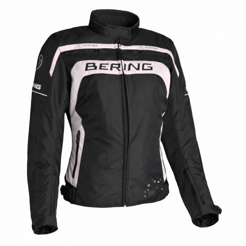 Geacă Moto Damă din Textil BERING LADY KARESS · Negru / Alb
