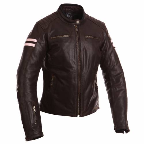 Geacă Moto Damă din Piele SEGURA LADY RETRO · Maro / Roz