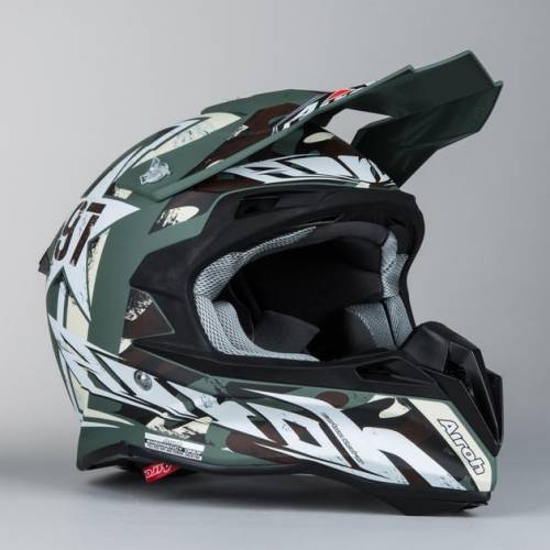 Cască Enduro - Cross AIROH TERMINATOR 2.1 GROUND GREEN · Negru / Alb / Verde Mat