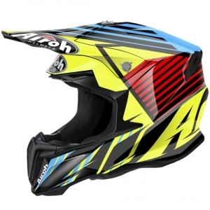 Cască Enduro - Cross AIROH TWIST STRANGE BLUE GLOSS · Albastru / Roșu / Galben