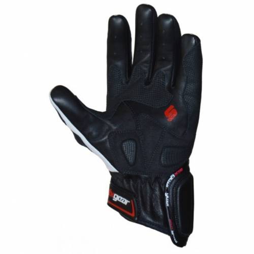 Mănuși Moto din Piele & Textil SIXGEAR BOULEVARD · Negru / Alb 