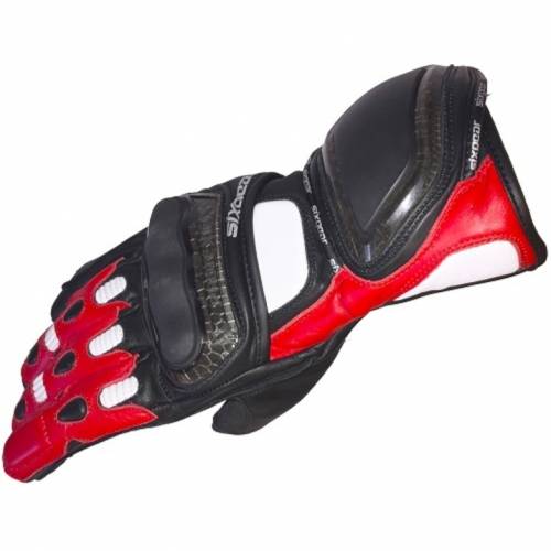 Mănuși Moto din Piele SIXGEAR RAPID · Roșu / Negru / Alb 