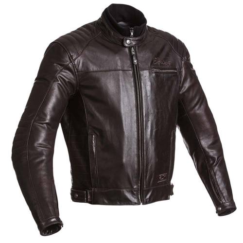 Geacă Moto din Piele BERING BRUCE · Maro