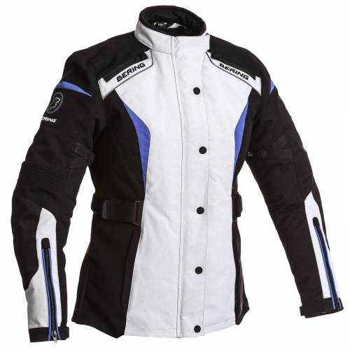 Geacă Moto Damă din Textil BERING LADY SAFARI · Negru / Alb / Albastru