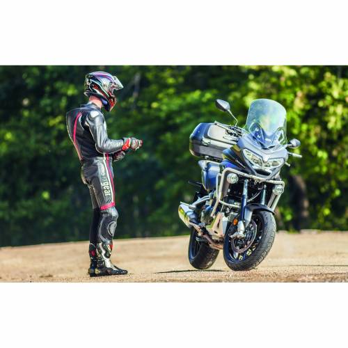 Combinezon Moto din Piele & Textil SIXGEAR EVO · Negru / Roșu / Alb 