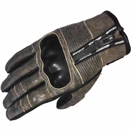 Mănuși Moto din Piele SIXGEAR DAVIES · Maro 