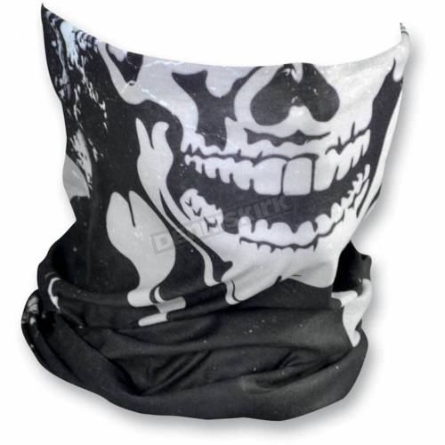 Eșarfă Moto ZANHEADGEAR SKULL X-BONES · Negru / Alb 
