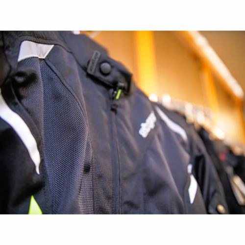 Geacă Moto din Textil SIXGEAR SALTON · Negru / Verde Fluo 