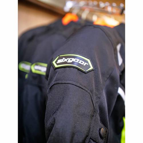 Geacă Moto din Textil SIXGEAR SALTON · Negru / Verde Fluo 
