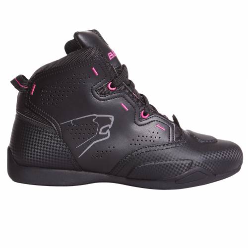 Ghete Moto Damă din Piele & Textil BERING JASPER LADY · Negru / Roz-Fluo