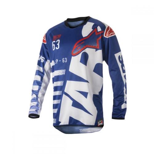 Tricou ALPINESTARS RACER BRAAP S8 - albastru/alb/roșu