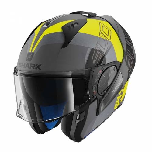 Cască Moto Modulară SHARK EVO-ONE 2 SLASHER · Negru / Gri / Galben-Fluo