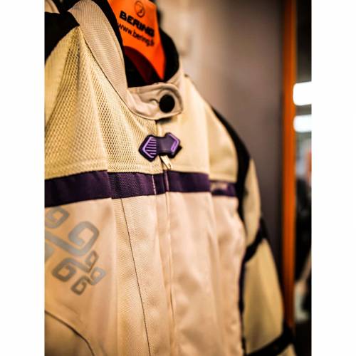 Geacă Moto Damă din Textil SIXGEAR LUNA · Gri / Mov 