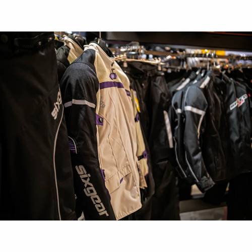 Geacă Moto Damă din Textil SIXGEAR LUNA · Gri / Mov 