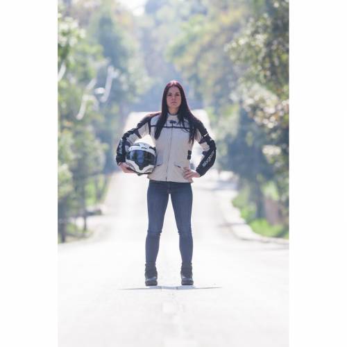 Geacă Moto Damă din Textil SIXGEAR LUNA · Gri / Mov 