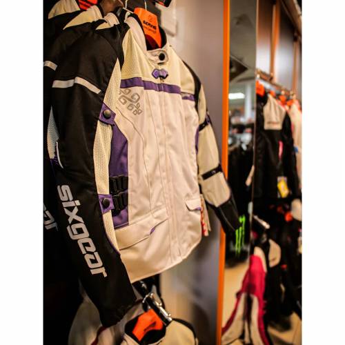 Geacă Moto Damă din Textil SIXGEAR LUNA · Gri / Mov 
