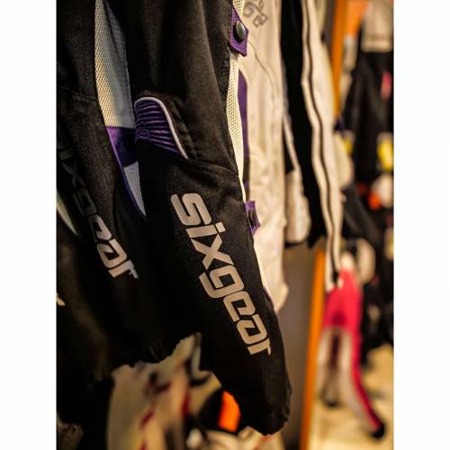 Geacă Moto Damă din Textil SIXGEAR LUNA · Gri / Mov 