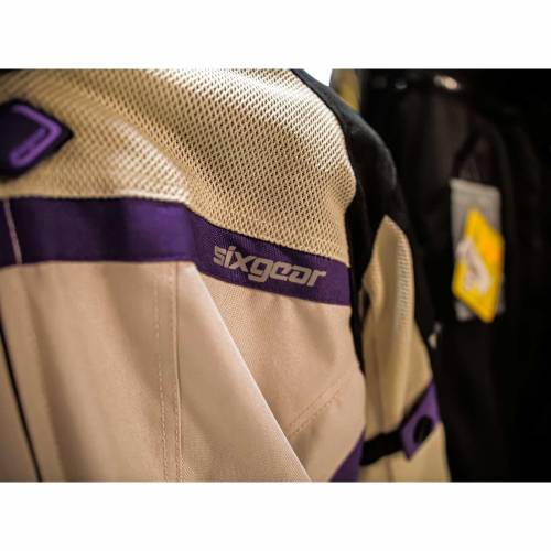 Geacă Moto Damă din Textil SIXGEAR LUNA · Gri / Mov 