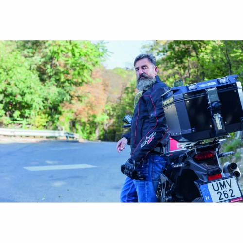 Geacă Moto din Textil SPEED UP ZONE · Negru / Roșu 