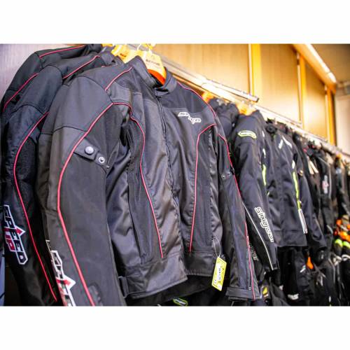 Geacă Moto din Textil SPEED UP ZONE · Negru / Roșu 