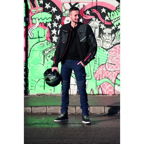 Blugi Moto SIXGEAR CARGO DENIM Slim Fit · Albastru 