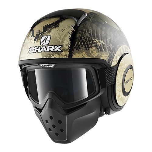 Cască Moto Open Face SHARK DRAK EVOK Camo · Negru / Verde Mat