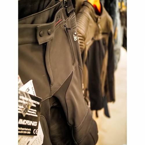 Pantaloni Moto din Piele & Textil BERING SLIDE-R · Negru 
