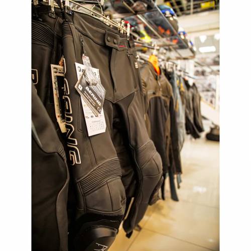Pantaloni Moto din Piele & Textil BERING SLIDE-R · Negru 