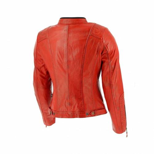 Geacă Moto Damă din Piele RICHA LAUSANNE · Roșu 